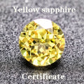Lab Grown Sapphire Yellow Color Round Shaped Extremely Shiny Quality DIY Ring Necklace Earrings Main Materials  AGL Certificate