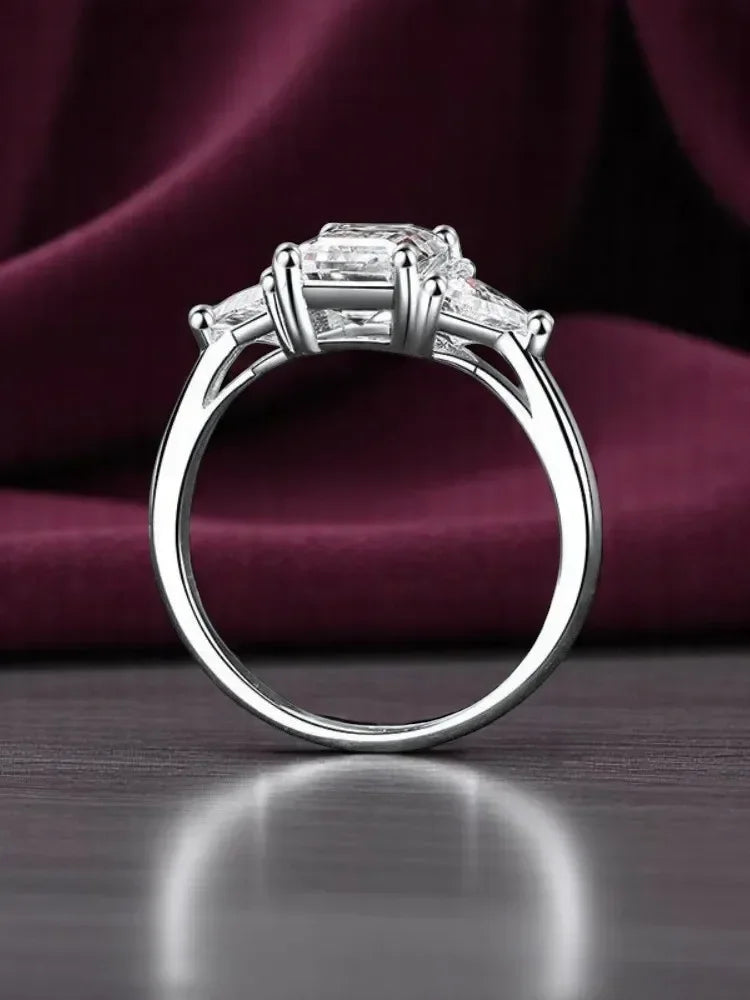 Fashion 925 Sterling Silver Ring Moissanite Ring VVS1 Women's Alien Exaggerated Luxury European American Rings With Certific