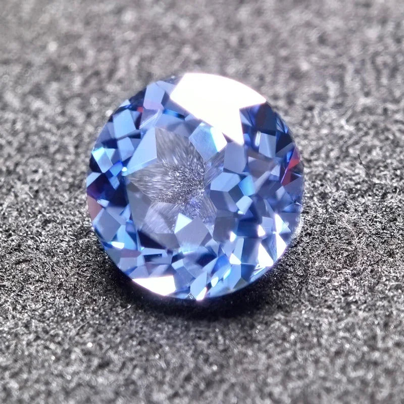 Lab Grown Sapphire Cornflower Round Shaped Extremely Shiny Quality DIY Ring Necklace Earrings Main Materials  AGL Certificate