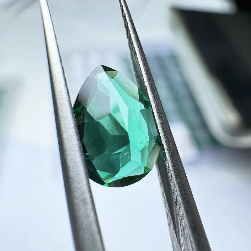 Lab Grown Zambian Emeralds Pear Cut Hydrothermal Lab Created Emerald Gemstones for Jewelry Making Rings Pendants Necklaces