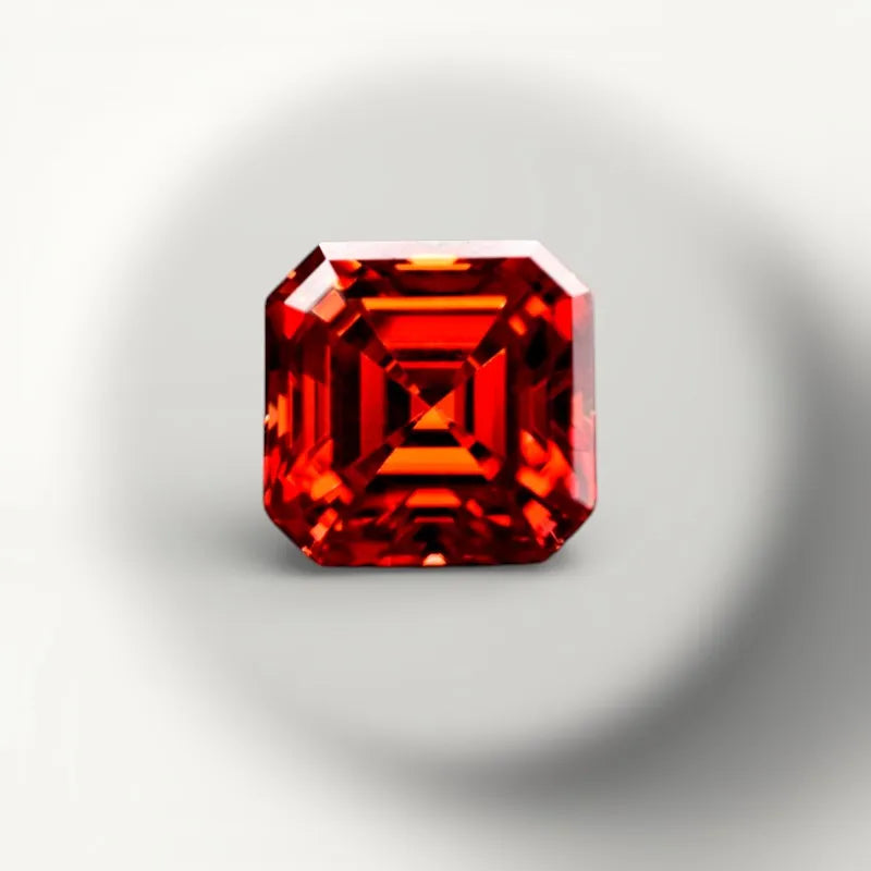 Moissanite Laboratory production square shape asscher cut garnet color DIY jewelry certificate