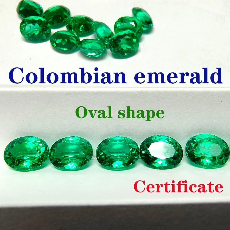 Columbia Emerald Oval Shape Synthetic Gemstone with Certificate Wholesale