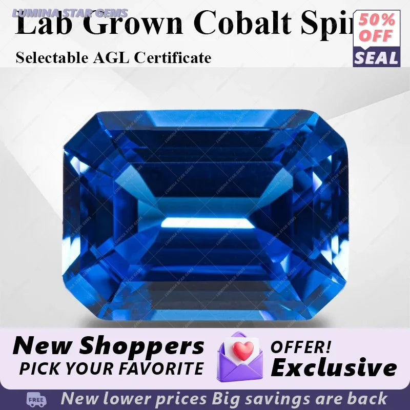 TOPTEmeralds Cut Lab Grown Cobalt Spinel VVS1 Loose Gemstone For DIY Charms Jewelry  Making