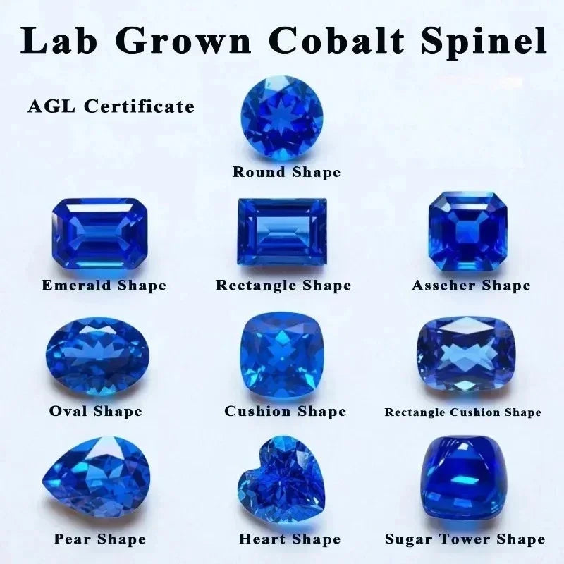 TOPNew Lab Grown Cobalt Spinel Various Shapes Loose Gemstone For Jewelry Making Main Materials Selectable AGL Certificate