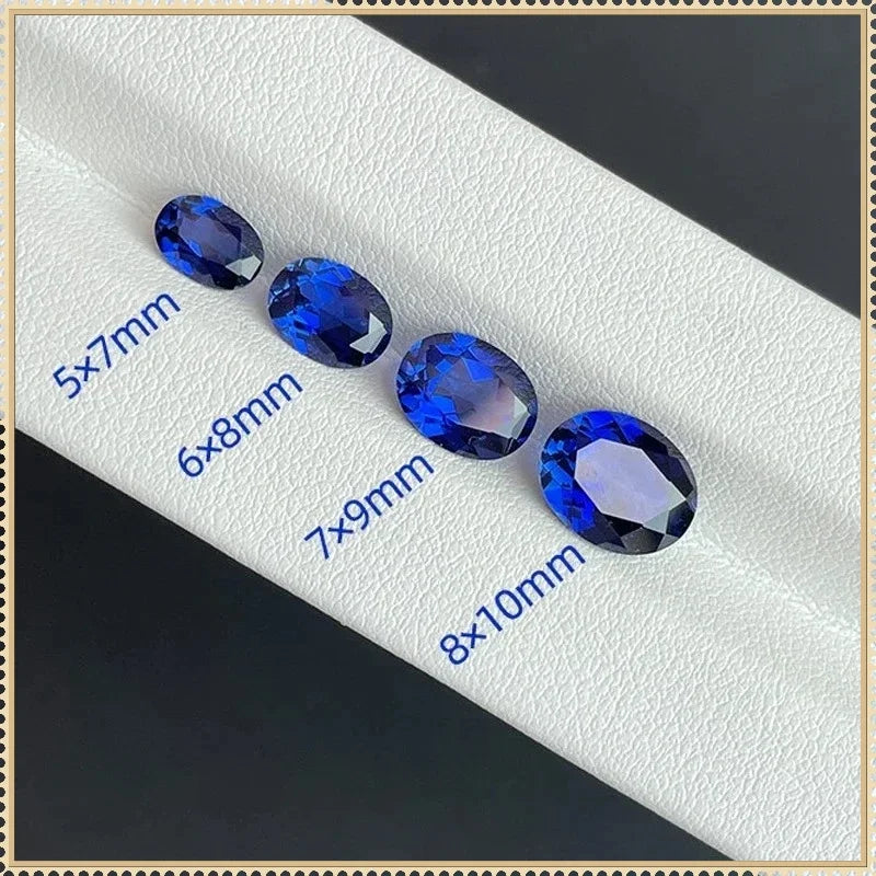 TOPLab Grown Cobalt Spinel  Oval Cut For DIY Jewelry Making Materials Selectable Certificate
