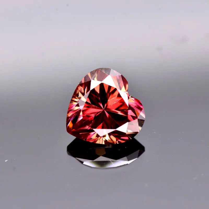 Moissanite VVS1 Artificial Stone Waternelon Red Color Heart Cut with Certificate DIY Jewelry