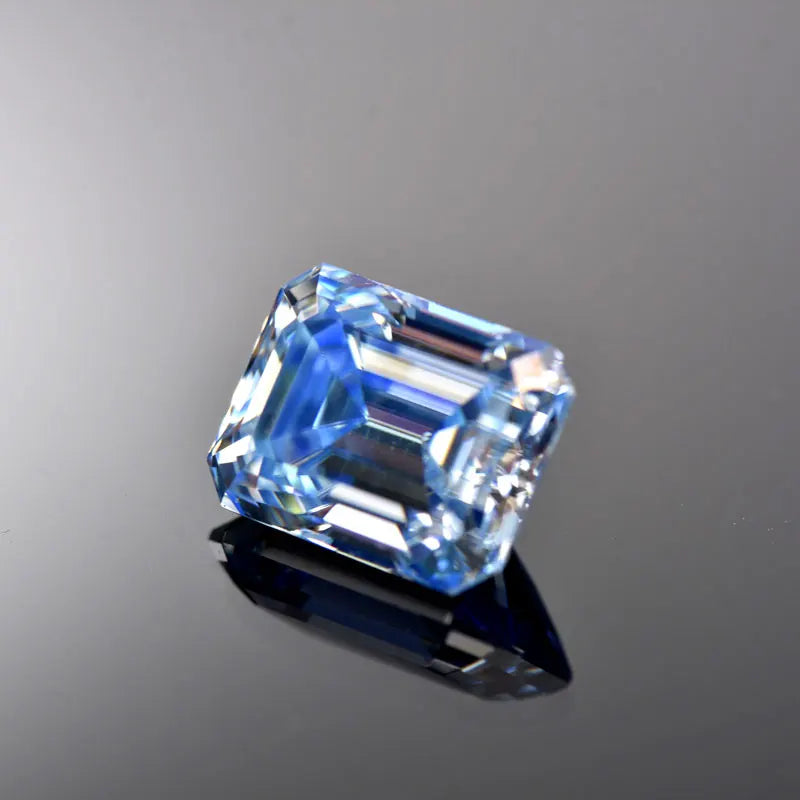Emerald Cut Moissanite Stone VVS1 Ice Blue Color  DIY Jewelry Certificate Unnatural