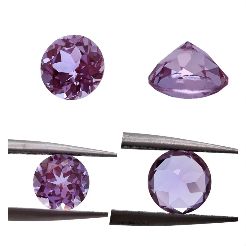 Lab Grown Alexandrite Stone Round Cut Colorful Gemstone With AGL Certificate For Jewelry Making