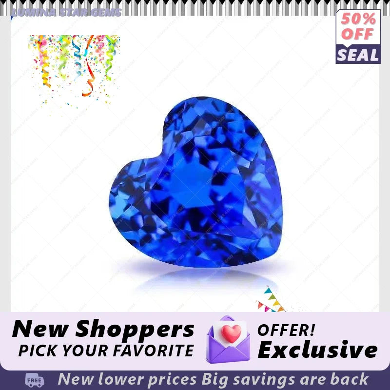 TOPTHeart Cut Lab Grown Cobalt Spinel Gemstone