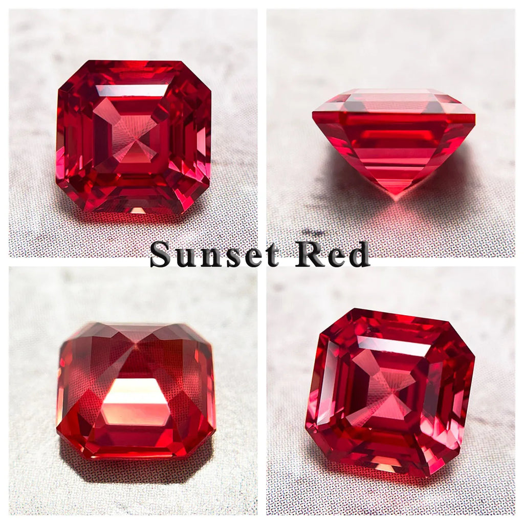Lab Grown Sapphire Oval Cut Sunset Red for DIY Charms Jewelry Rings Earring Making Main Materials Selectable AGL Certificate