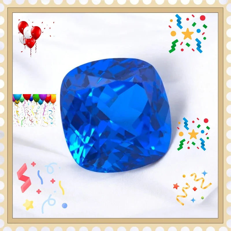 TOPLab Grown Cobalt Spinel Cushion Cut Synthetic Gemstone