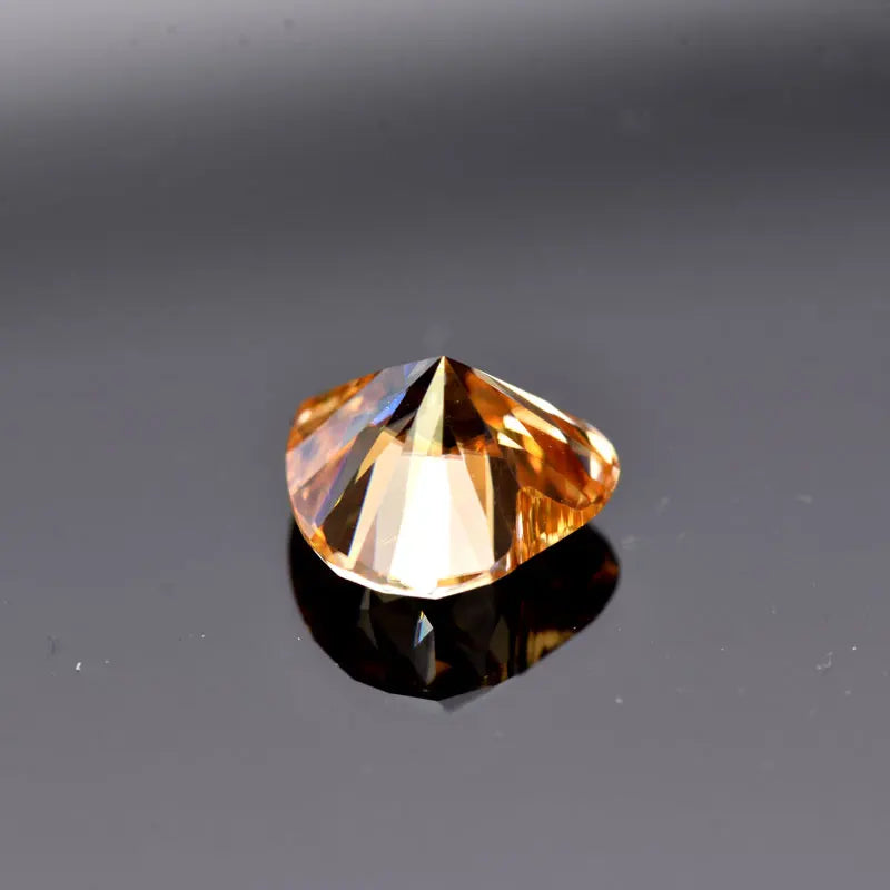 Moissanite VVS1 Artificial Stone Champagne Color Heart Cut with Certificate High Quality