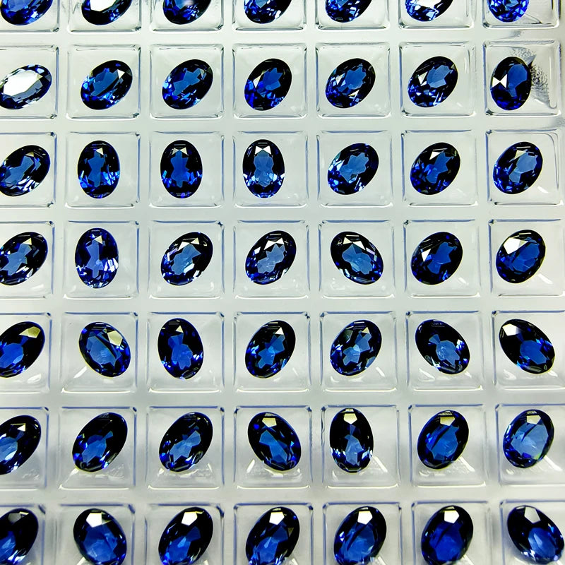 Synthetic Gemstone Sapphire and Cobalt Spinel Royal Blue Oval Cut Hand Cutting Selectable with Certificate
