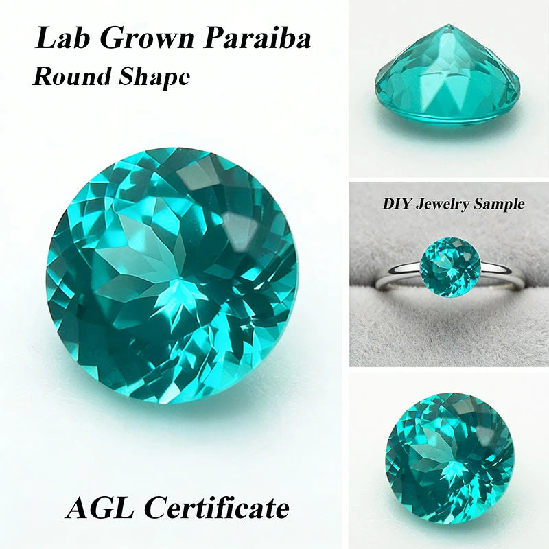 Lab Grown Paraiba Rectangle Cushion Cut Neon Blue Color Gemstone for DIY Jewelry Making Ring Necklace Inlay AGL Certificate