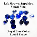 Lab Grown Sapphire Round Shape Royal Blue Color Small Size Gemstones for DIY Ring Necklace Earrings Making Extremely Shiny