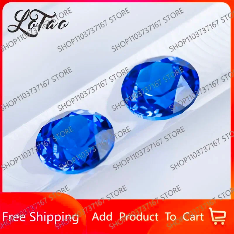 TOPTOP High Quality Lab Grown Cobalt Spinel Blue Color Round Shape Gemstone For Charms Jewelry Making Materials Selectable Certi