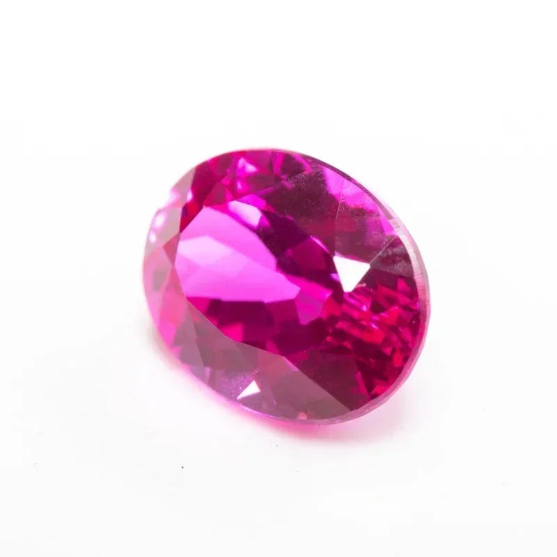 Lab Grown Sapphire Hot Pink Color Oval Shape Charms Gemstone for DIY Jewelry Making Materials Selectable Certificate