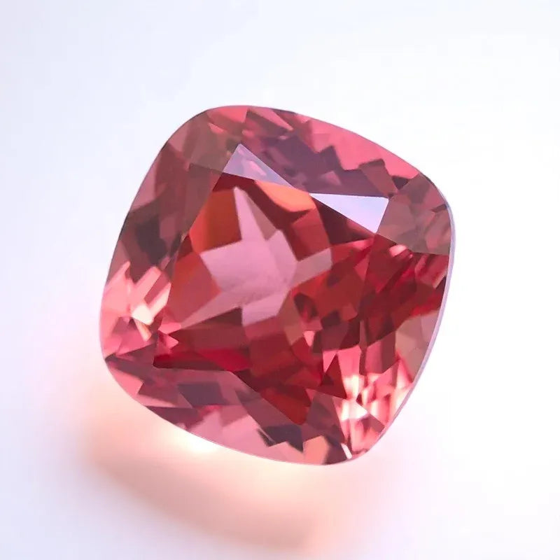 Lab Grown Padparadscha Square Cushion Shape Fire Lotus Color Gemstone For Charms Diy Jewelry Making Selectable AGL Certificate