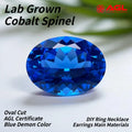 Lab Grown Cobalt Spinel Oval Cut Blue Demon Color DIY Ring Necklace Earrings Main Materials Selectable AGL Certificate