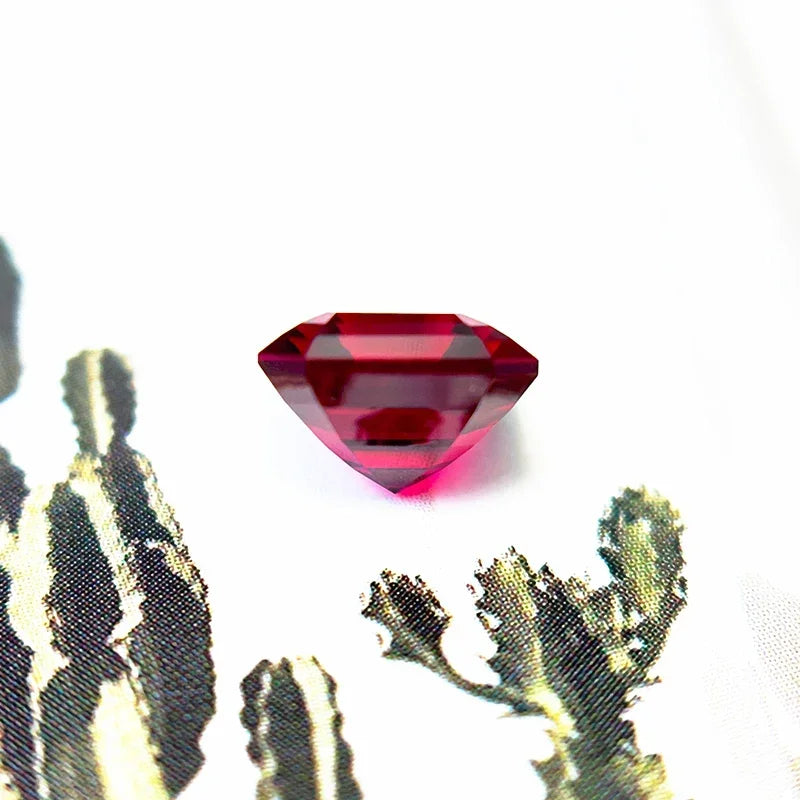 A-Lab Grown Ruby Asscher Cut Ruby Color DIY Charms Jewelry Making Main Materials Selectable AGL Certificate