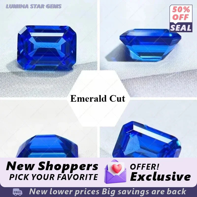 TOPTNew Lab Grown Cobalt Spinel Various Shapes Loose Gemstone For Jewelry Making Main Materials Selectable AGL Certificate