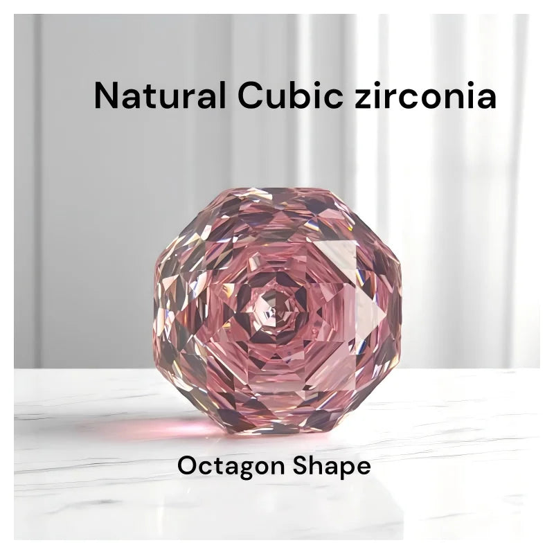 Padparadscha Cubic Zirconia Natural Color Octagon Rose Cut Loose Gemstone Bead for Diy Jewelry Making