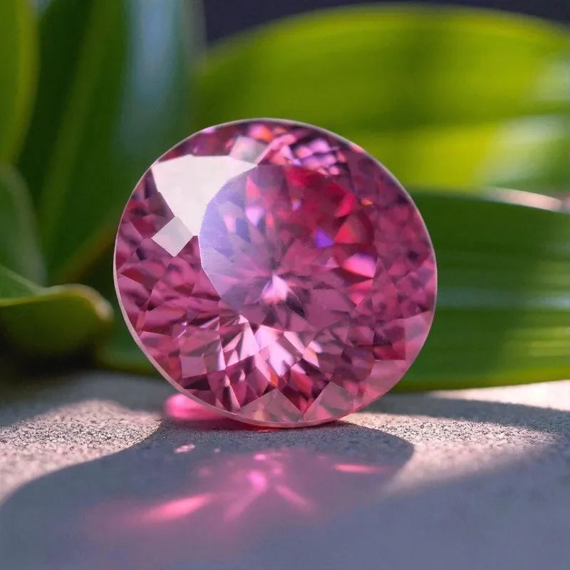 Round Shape Pink Color Wholesale Moissanite Stone 100 Faceted Cut Loose Gemstone For Jewelry Making With Certificate