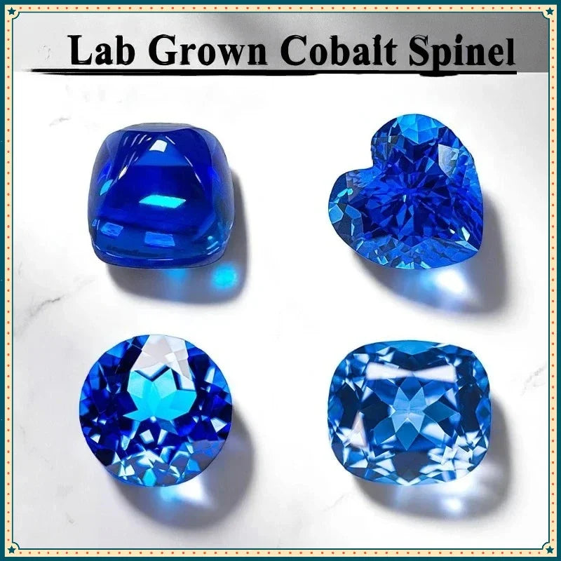 TOPTop Lab Grown Cobalt Spinel  Various Shape  Selectable AGL Certificate Charms for Jewelry DIY Making