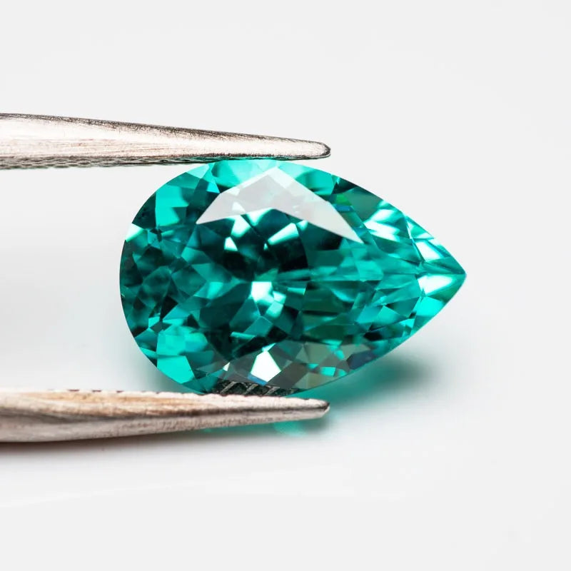 Lab Grown Paraiba Pear Cut Neon Blue Color for DIY Advanced Jewelry Making Inlay Ring Necklace Selectable AGL Certificate