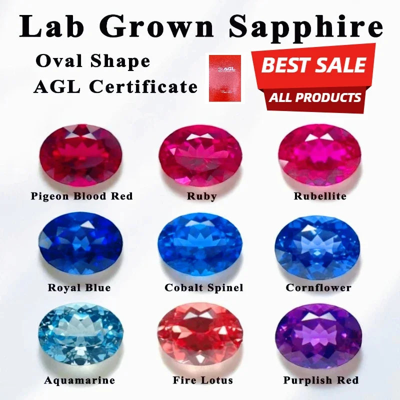 NEW Laboratory Gemstone Sapphire Oval Shape For DIY Jewelry Making The Main Materials Of Rings And Necklaces AGL
