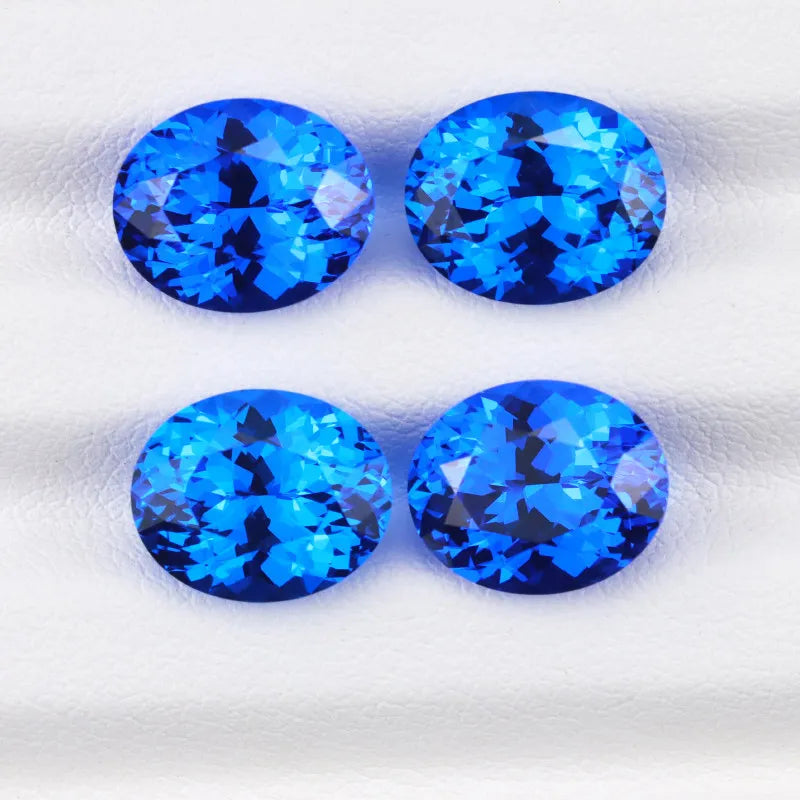 Synthetic Gemstone Sapphire and Cobalt Spinel Royal Blue Oval Cut Hand Cutting Selectable with Certificate