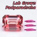 Lab Grown Padparadscha Emerald Cut Fire Lotus Color High Quality Loose Gemstone For Jewelry Making Selectable AGL Certificate