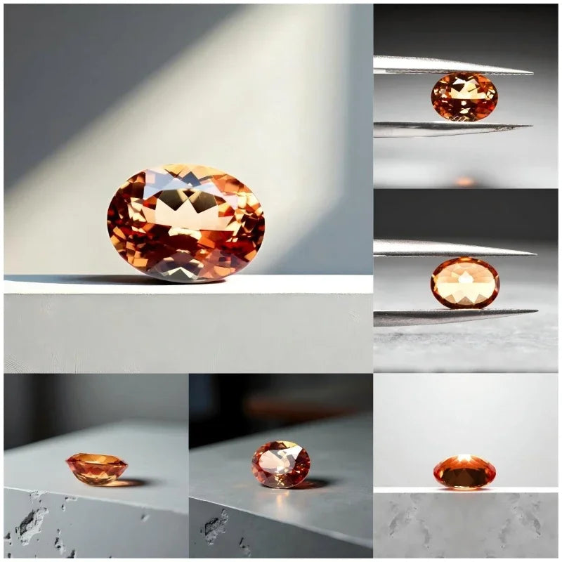 Sapphire Oval Cut VVS1 Orange Color Lab Grown Gemstone DIY Charms Jewelry Making Materials with Certificate Factory Wholesale