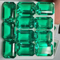 Hand-cut Hydrothermal with Inclusion Emeralds Laboratory Emerald Stones 10x14mm Gemstone for Diy Jewelry Making
