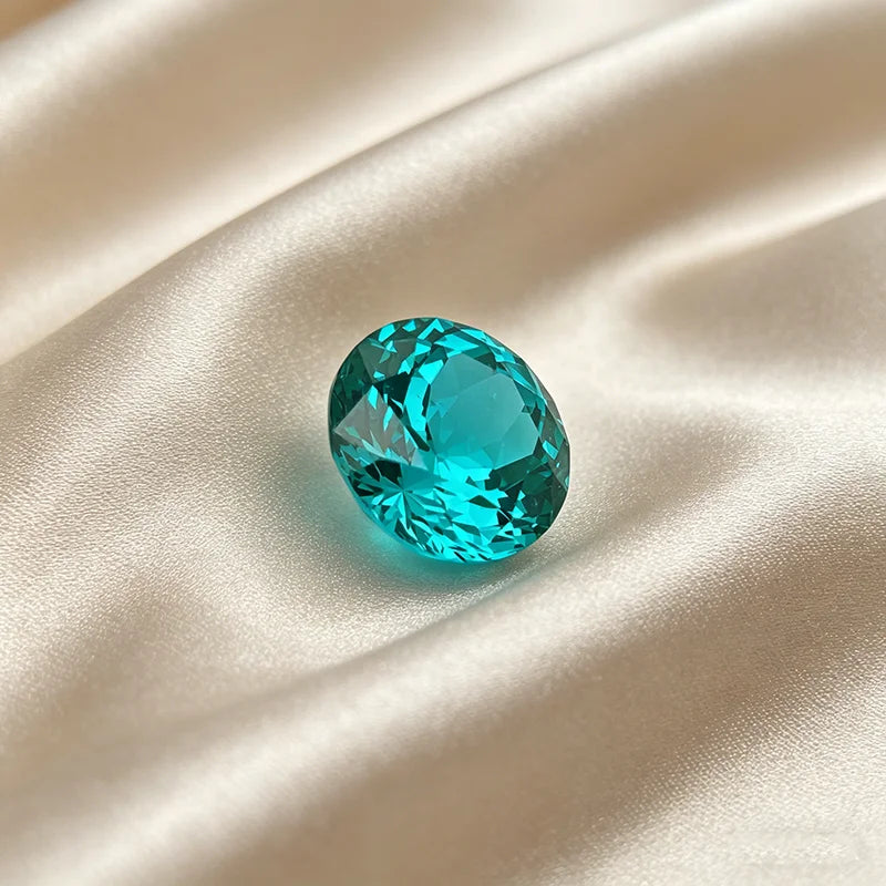 Lab Grown Paraiba Gemstone Round Pear Heart Emerald Cusion Marquise Asscher Princess Square Rectangle Shape  for Jewelry Setting