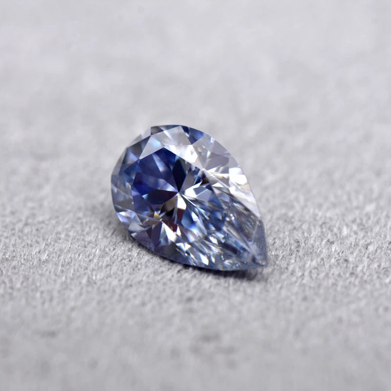 Pear Cut Lavender Color Moissanite Synthetic Gemstone with Certificate Hand Cutting
