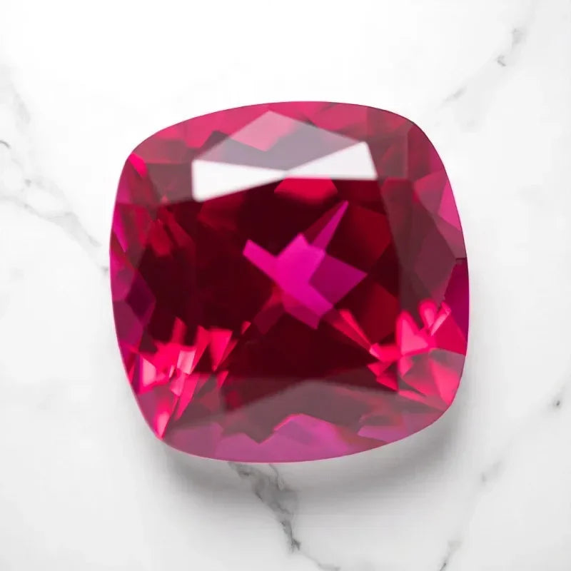 Square Cushion Shape Red Color Lab Grown Ruby Gemstone for Charms Diy Jewelry Making Necklace Ring Selectable AGL Certificate