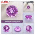 Lab Grown Sapphire High Quality Round Cut Pink Color DIY Jewelry Making Ring Main Materials Selectable AGL Certificate