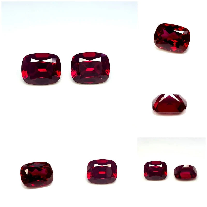 Ruby Rectangle Cushion Cut VVS1 Lab Grown Gemstone Pigeon Blood Red DIY Ring Necklace Earrings Main Materials with Certificate