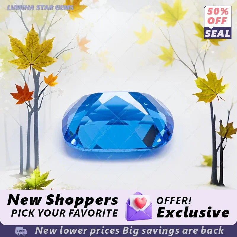 TOPTRectangular Cushion Shape Blue Demon Color  Lab Grown Cobalt Spinel