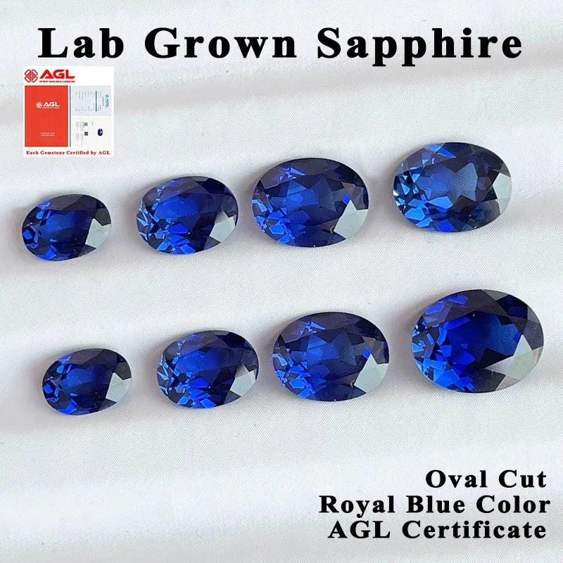 Lab Grown Sapphire Royal Blue Color  Emerald Cut  VVS1 Selectable AGL Certificate For Jewelry Diy Making