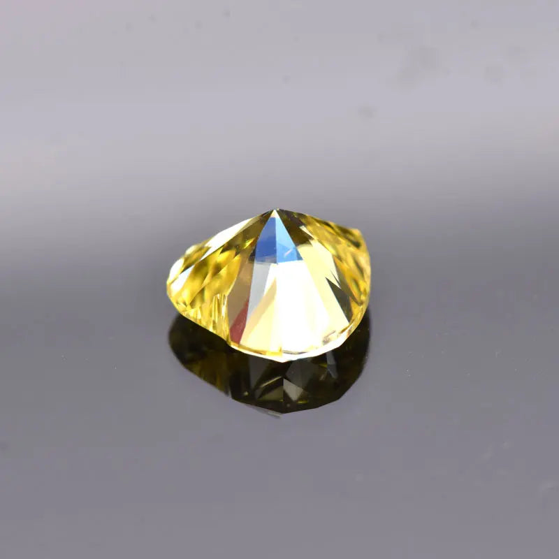 Moissanite VVS1 Artificial Stone Lemon Yellow Color Heart Cut with Certificate High Quality