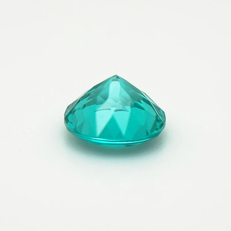 Lab Grown Paraiba Gemstone Round Cut Neon Blue Color DIY Ring Necklace Earrings Main Materials Selectable AGL Certificate