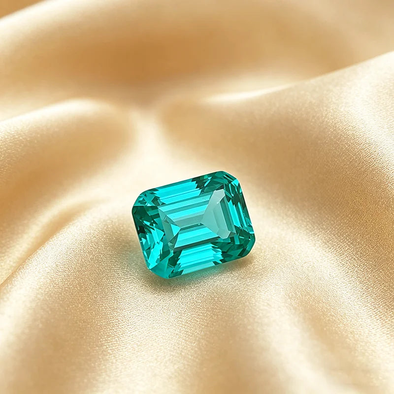 Lab Grown Paraiba Gemstone Emerald Shape Loose Gemstones For Jewelry Setting Multi Shapes Available Asscher Princess Rectangle