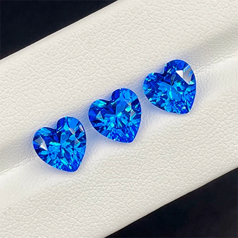 Cobalt Spinel Synthesized Gemstones Heart Cut with Certificate Hand Cutting Multiple Shapes Selectable