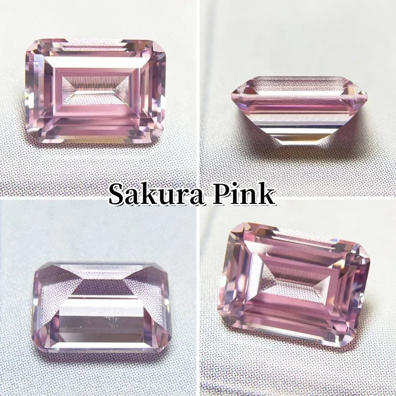 A- Lab Grown Sapphire Emerald Shape High-quality DIY Charms Jewelry Rings Earring Making Main Materials Selectable AGL Certifica
