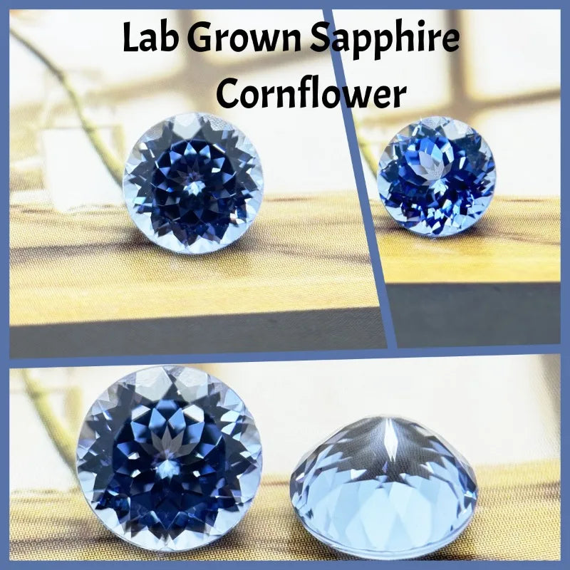 Lab Grown Sapphire Round Cut Royal Blue Color High Quality Wholesale Small Size 1.0-4.0mm for Jewelry Making Without Certificate
