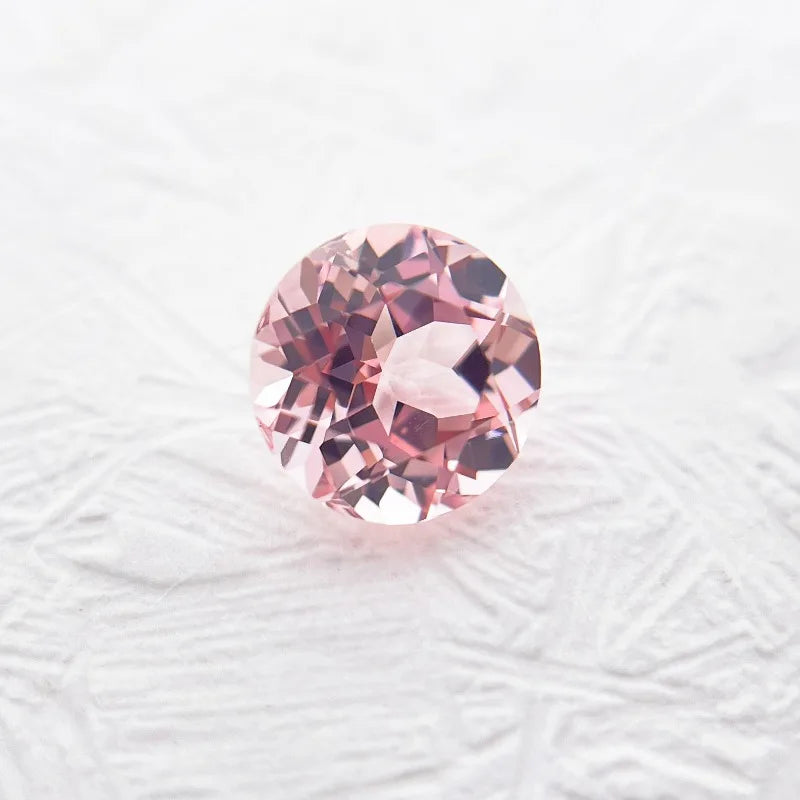 Lab Grown Sapphire Round Cut Sakura Pink Color DIY Advanced Jewelry Making Inlay Ring Necklace Selectable AGL Certificate