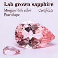 Lab Grown Sapphire Pear Shape Morgan Pink Color VVS1 for DIY Jewelry Making Materials Selectable Charms Gemstone Certificate