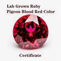 Lab Grown Ruby Pigeon Blood Red Color Round Shaped Beads Charm Gemstone DIY Ring Necklace Earrings Main Materials Certificate